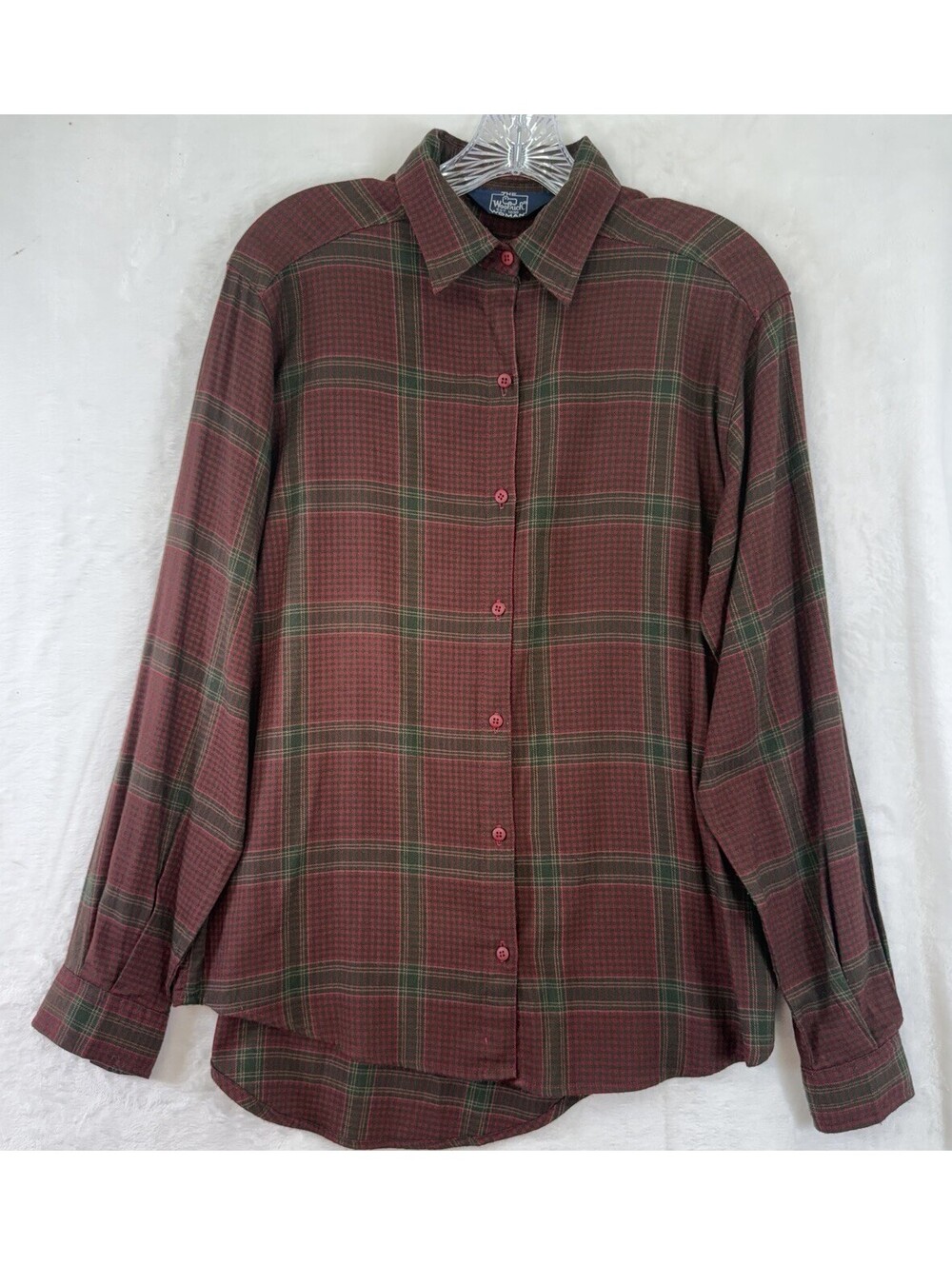 Woolrich Shirt Womens 10 Vintage Red Plaid Button Up Long Sleeve